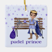 Ornement En Céramique PADEL ORNAMENT – CHARMING PADEL PRINCE in BLUE (Devant)