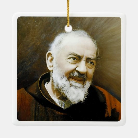 Ornement En Céramique Padre Pio, (Dos)