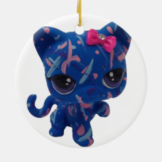 Ornement En Céramique Paint Splatter Kitty Ornament
