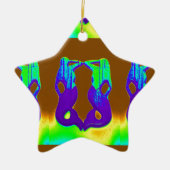 Ornement En Céramique paire de sirènes violettes (Devant)