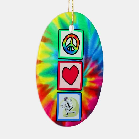 Ornement En Céramique Paix, amour, clôturant (Droite)