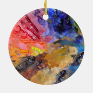 Ornement En Céramique Palette de couleurs de peintre artistique