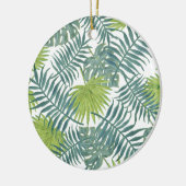 Ornement En Céramique Palm Tree Fronds Peinture Hawaiian Print (Gauche)