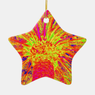 Ornement En Céramique palme fluorescent