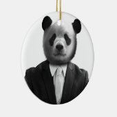 Ornement En Céramique Panda Bear Business Suit (Droite)