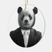 Ornement En Céramique Panda Bear Business Suit (Gauche)