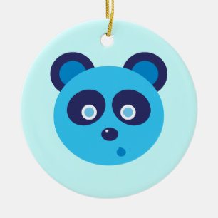 Ornement En Céramique Panda bleu