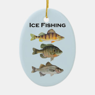 Ornement En Céramique Panfish de pêche de glace