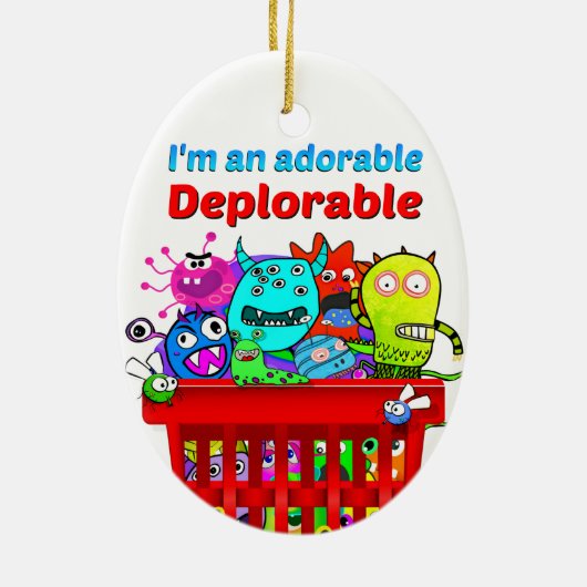Ornement En Céramique Panier de Deplorables adorable de l'atout de (Dos)
