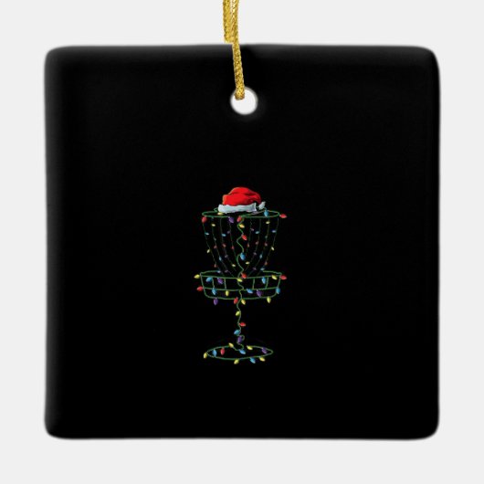 Ornement En Céramique Panier de golf Père Noël Disque Golf Frisbee Golfe (Devant)