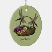 Ornement En Céramique Panier de libellules de fleurs Ornament (Droite)