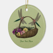 Ornement En Céramique Panier de libellules de fleurs Ornament (Gauche)