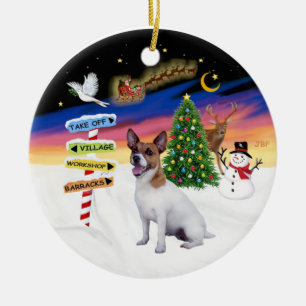 Ornement En Céramique Panneaux de Noël - Jack Russell Terrier
