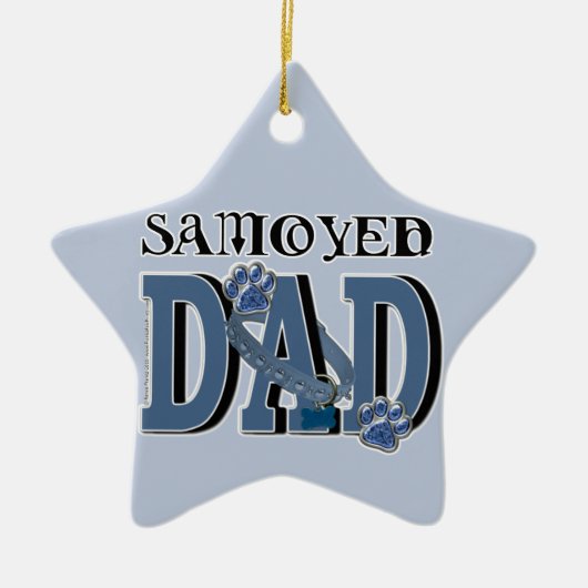 Ornement En Céramique PAPA de Samoyed (Devant)