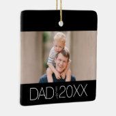 Ornement En Céramique Papa Établi Photo Script Moderne  (Droite)