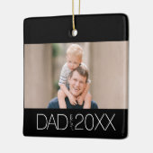 Ornement En Céramique Papa Établi Photo Script Moderne  (Gauche)