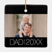 Ornement En Céramique Papa Établi Photo Script Moderne  (Dos)