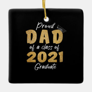 Ornement En Céramique Papa fier d'une classe de 2021 Diplômé