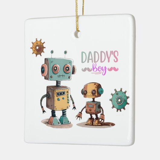 Ornement En Céramique "Papa's Boy" Robots design (Gauche)