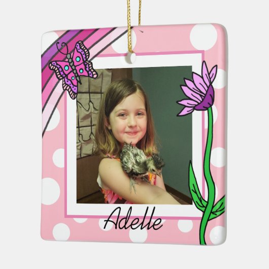 Ornement En Céramique Papillon, Arc-en-ciel, Fleur Photo Noël (Gauche)