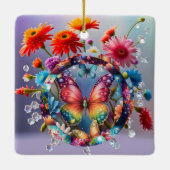 Ornement En Céramique Papillon de fleurs (Dos)