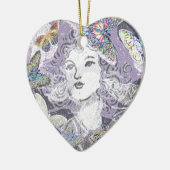 Ornement En Céramique Papillons pourpres (Gauche)