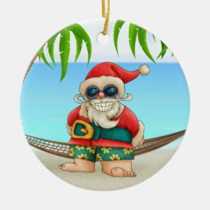 Ornement En Céramique Paradise Beach Père Noël - SRF