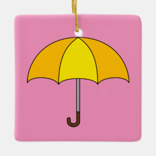 Ornement En Céramique Parapluie jaune