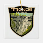 Ornement En Céramique Parc d'état de Tettegouche Minnesota Vintage<br><div class="desc">Design vectoriel du parc d'état de Tettegouche. Le parc comprend six lacs intérieurs,  quatre cascades et une plage sur le lac Supérieur.</div>