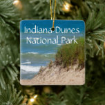 Ornement En Céramique Parc national de l'Inde<br><div class="desc">Le Parc national des dunes d'Indiana est le plus récent parc national du pays. L'ancien nom était Indiana Dunes National Lakeshore et vient de recevoir son statut de Parc National en mai 2019. Ajoutez ce souvenir du parc national à votre collection. De bons souvenirs si vous campez, ou si vous...</div>