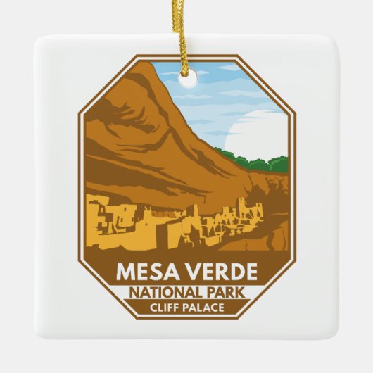 Ornement En Céramique Parc national de Mesa Verde Palais Cliff Emblem ré (Devant)