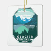 Ornement En Céramique Parc national des Glaciers Montana Emblem rétro (Gauche)