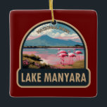Ornement En Céramique Parc national du lac Manyara Tanzanie Voyage Vinta<br><div class="desc">Design vectoriel du lac Manyara. Le parc national du lac Manyara possède un lac alcalin peu profond attirant plus d'un million de flamants,  en tant qu'attraction naturelle de Tasmanie.</div>