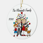 Ornement En Céramique Parents faits sur commande de famille, garçon, (Gauche)