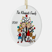 Ornement En Céramique Parents faits sur commande, garçon, chien, (Droite)