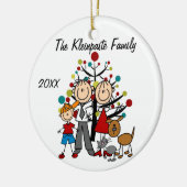 Ornement En Céramique Parents faits sur commande, garçon, chien, (Gauche)