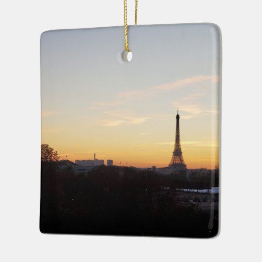 Ornement En Céramique Paris Eiffel Tower at Sunset Christmas Ornament (Gauche)