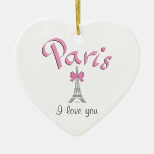 Ornement En Céramique Paris Je t'aime