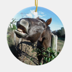 Ornement En Céramique Parler de cheval Brown