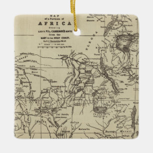 Ornement En Céramique Partie de carte d'itinéraire de l'Afrique