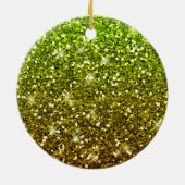 Ornement En Céramique Parties scintillant en or vert clair chatoyantes (Dos)