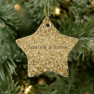 Ornement En Céramique Parties scintillant Glitzy Gold Glam