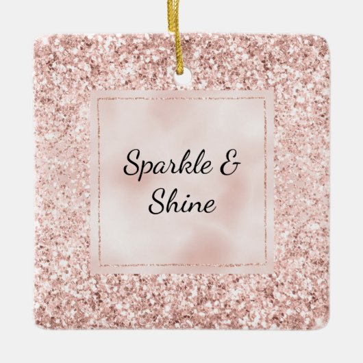 Ornement En Céramique Parties scintillant rose pâle        (Devant)