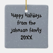 Ornement En Céramique Party Polar Bears Wearing Christmas Ugly Sweaters (Dos)