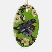 Ornement En Céramique Paruline à gorge jaune ~ Printemps (Droite)