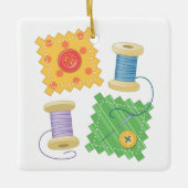 Ornement En Céramique Passe-temps de couture de patchwork artisanat (Devant)