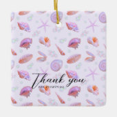 Ornement En Céramique Pastel Seashell Pattern with Custom Text (Devant)