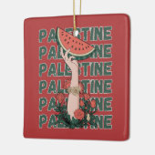 Ornement En Céramique pastèque, fleurs et palestine Texte Répéter (Gauche)