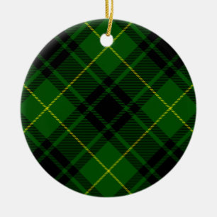Ornement En Céramique Pâte verte de tartan MacArthur