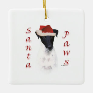 Ornement En Céramique Pâtes de Père Noël Smooth Fox Terrier